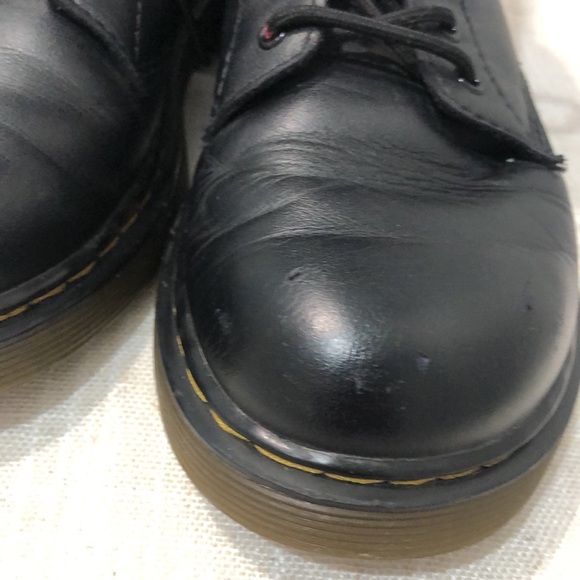 Dr. Martens Youth 1460 Ankle Zip Lace Up Black Leather Boots Size 3 - Picture 2 of 9